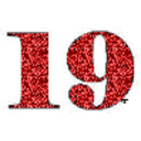 Red Glitter Number 19 — red emoji for Slack & Discord