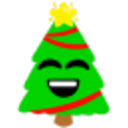 Xmastree Grin — cartoon emoji for Slack & Discord