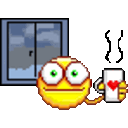 Coffee Drinker — cartoon emoji for Slack & Discord