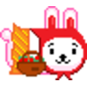 Bunny Red Riding Hood — cartoon emoji for Slack & Discord