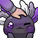 Axolotl Asexual Headpat 200px — cute emoji for Slack & Discord