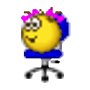 Spinning Chair Girl — cartoon emoji for Slack & Discord
