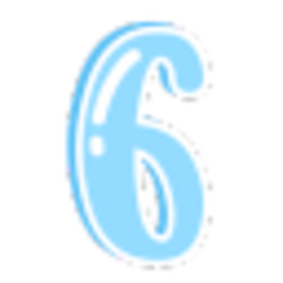 Blue Number Six 2 — symbol emoji for Slack & Discord (Discord)