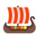 Viking Ship Color — cartoon emoji for Slack & Discord
