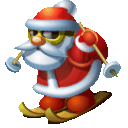 Santa Skiing — santa emoji for Slack & Discord
