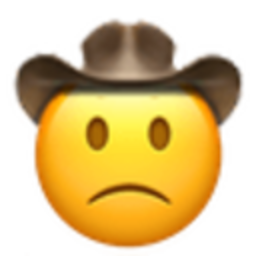Slightly Frowning Cowboy — cartoon emoji for Slack & Discord (Discord)