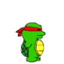 Ninja Turtle Jumping — cartoon emoji for Slack & Discord