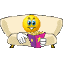 Couch Popcorn — smiley emoji for Slack & Discord