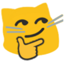 Meow Thinkingsmirk 2 — cartoon emoji for Slack & Discord