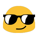 Blob Sunglasses — cartoon emoji for Slack & Discord