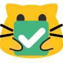 Meow Checkmark — cartoon emoji for Slack & Discord