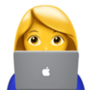 Female Bl Technologist — cartoon emoji for Slack & Discord