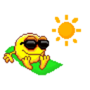 Sun Bathing — cartoon emoji for Slack & Discord