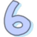 Blue Number Six — number emoji for Slack & Discord
