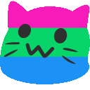 Meow Polysexual — cartoon emoji for Slack & Discord