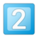 Number Two Blue Button — symbol emoji for Slack & Discord