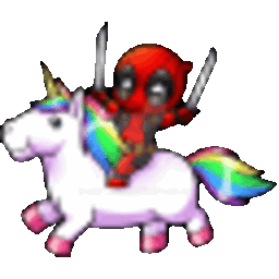 Deadpool Unicorn — cartoon emoji for Slack & Discord (Discord)