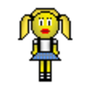 Schoolgirl Pigtails — cartoon emoji for Slack & Discord