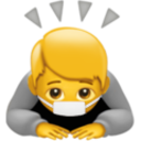 Bow With Mask — cartoon emoji for Slack & Discord