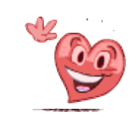 Waving Heart — cartoon emoji for Slack & Discord (Discord)