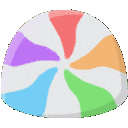 Rainbow Peppermint Blob — colorful emoji for Slack & Discord