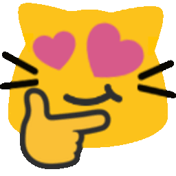 Cat Heart Eyes Think — cartoon emoji for Slack & Discord (Discord)