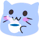 Meow Blue Coffee — cartoon emoji for Slack & Discord