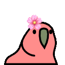 Flower Parrot — cartoon emoji for Slack & Discord