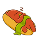 Hotdog Sleeping — cartoon emoji for Slack & Discord