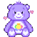 Carebear Violet — cartoon emoji for Slack & Discord