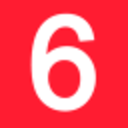 Red Number Six — number emoji for Slack & Discord