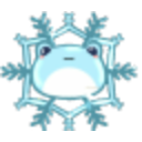 Snowflake Frog — cartoon emoji for Slack & Discord