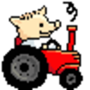 Peter Pig Tractor — cartoon emoji for Slack & Discord