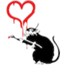 Banksy Rat Heart — animal emoji for Slack & Discord