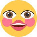 Flushed Bright Eyes — cartoon emoji for Slack & Discord