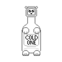 Cold One Polarbear — cartoon emoji for Slack & Discord