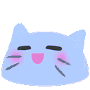 Meow Blue Melt — cartoon emoji for Slack & Discord