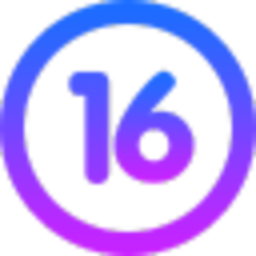 Number 16 Glow Gradient — number emoji for Slack & Discord (Discord)
