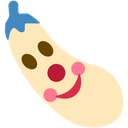 Clown Eggplant — cartoon emoji for Slack & Discord