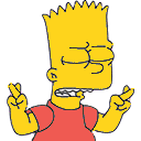 Fingers Crossed Bart — cartoon emoji for Slack & Discord