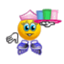 Skating Waitress — cartoon emoji for Slack & Discord