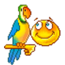 Parrot Smiley — cartoon emoji for Slack & Discord
