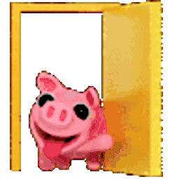 Pig Hello Door — cartoon emoji for Slack & Discord (Discord)