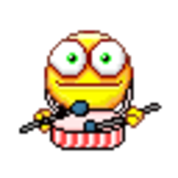 Drummer 3 — cartoon emoji for Slack & Discord (Discord)