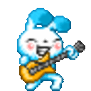 Bunny Guitar — cartoon emoji for Slack & Discord