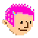 Yahoo Games Pinkhair — cartoon emoji for Slack & Discord
