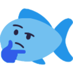 Blue Fish Think — cartoon emoji for Slack & Discord (Discord)