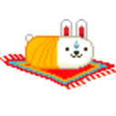Bunny Flying Carpet — cartoon emoji for Slack & Discord