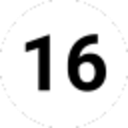 Number 16 Circle — number emoji for Slack & Discord