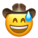 Sweat Smile Cowboy — sweat emoji for Slack & Discord